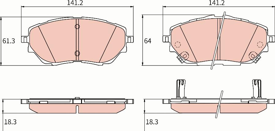 TRW GDB8964DT - Тормозные колодки, дисковые, комплект autodnr.net