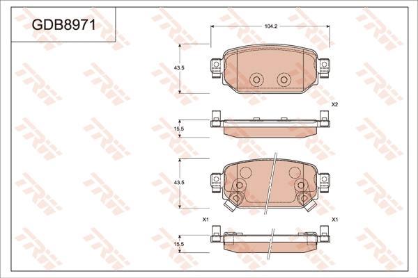 TRW GDB8971 - Тормозные колодки, дисковые, комплект autodnr.net