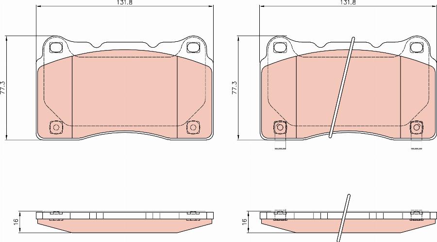 TRW GDB8973 - Гальмівні колодки, дискові гальма autocars.com.ua