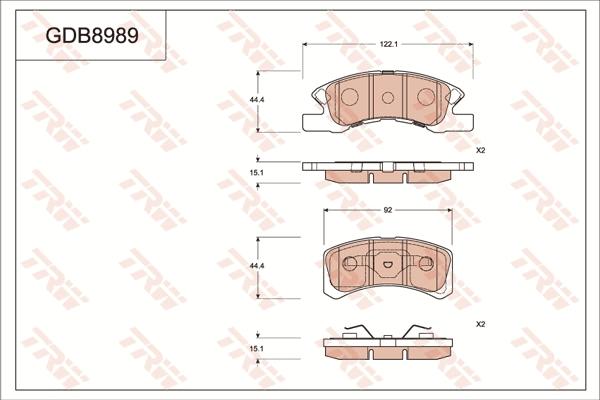 TRW GDB8989 - Тормозные колодки, дисковые, комплект avtokuzovplus.com.ua