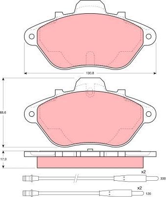 TRW GDB956 - Тормозные колодки, дисковые, комплект avtokuzovplus.com.ua