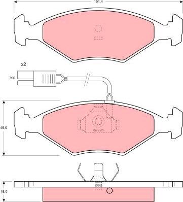 TRW GDB960 - Тормозные колодки, дисковые, комплект avtokuzovplus.com.ua