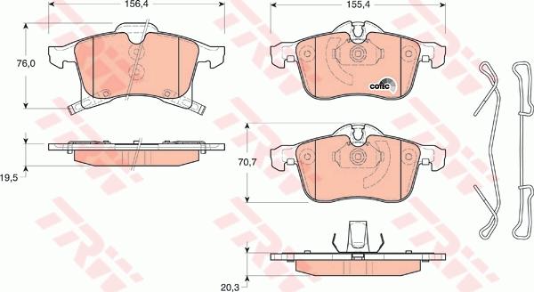 TRW GTD1203 - Комплект гальм, дисковий гальмівний механізм autocars.com.ua