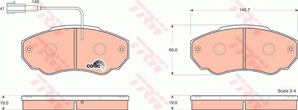 TRW GTD1190 - Дисковый тормозной механизм, комплект avtokuzovplus.com.ua