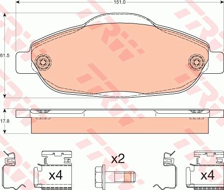 TRW GTD1205 - Дисковый тормозной механизм, комплект avtokuzovplus.com.ua