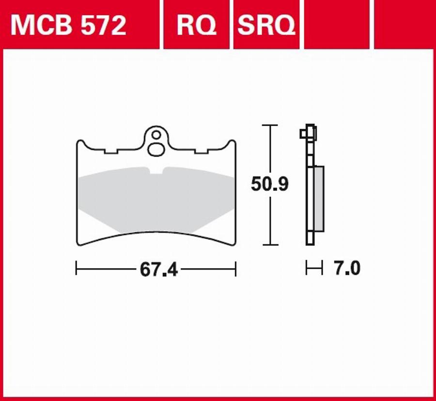 TRW MCB572SRQ - Тормозные колодки, дисковые, комплект avtokuzovplus.com.ua