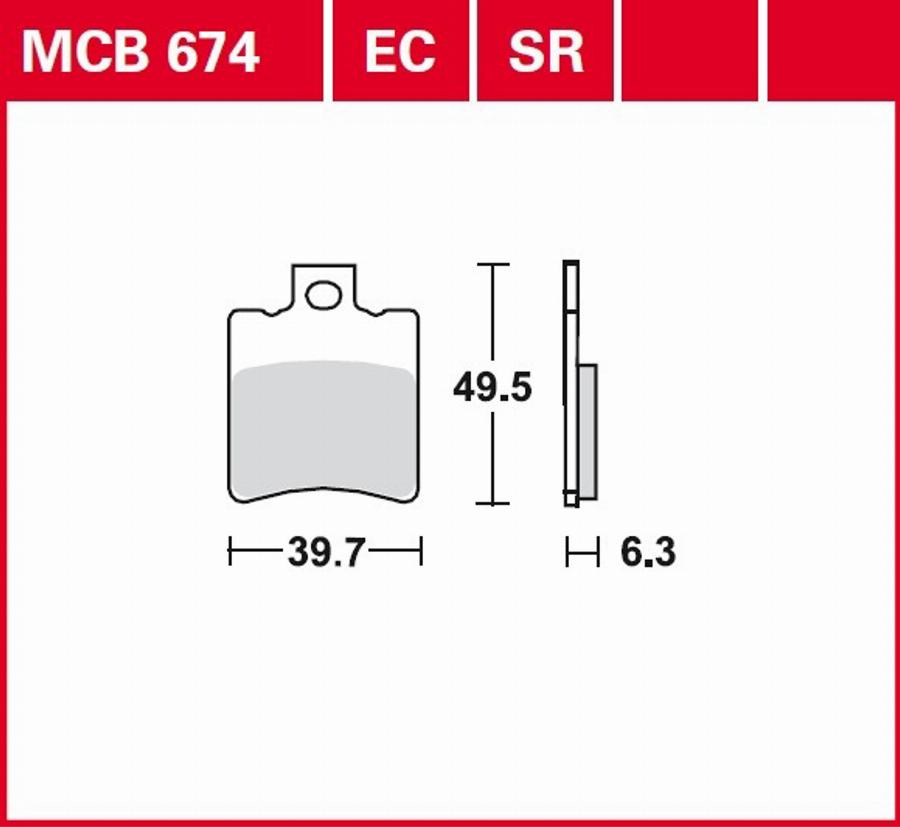 TRW MCB674SR - Гальмівні колодки, дискові гальма autocars.com.ua