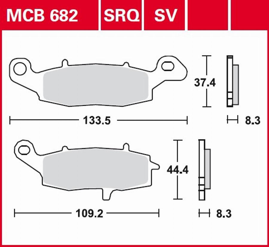 TRW MCB682SRQ - Гальмівні колодки, дискові гальма autocars.com.ua