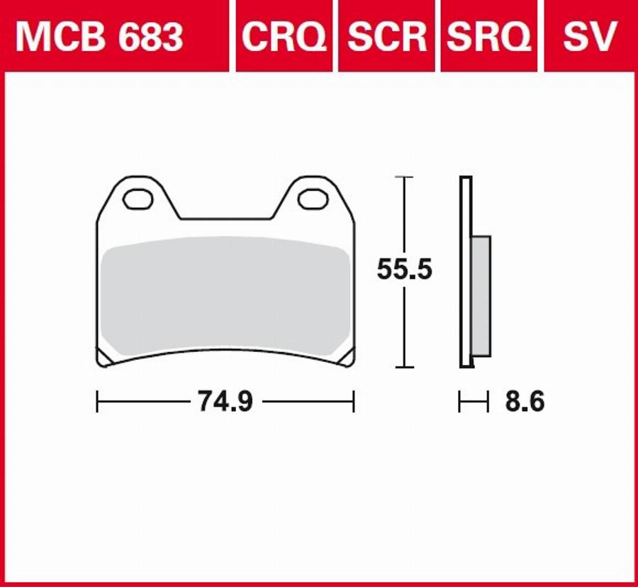 TRW MCB683SV - Тормозные колодки, дисковые, комплект autodnr.net