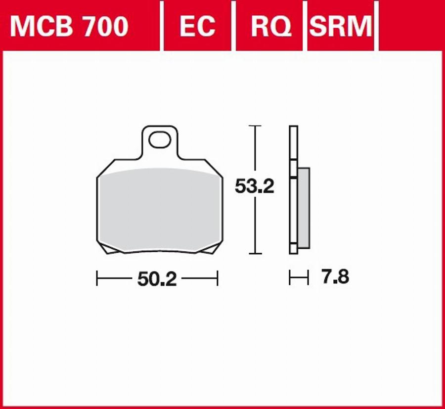 TRW MCB700SRM - Гальмівні колодки, дискові гальма autocars.com.ua