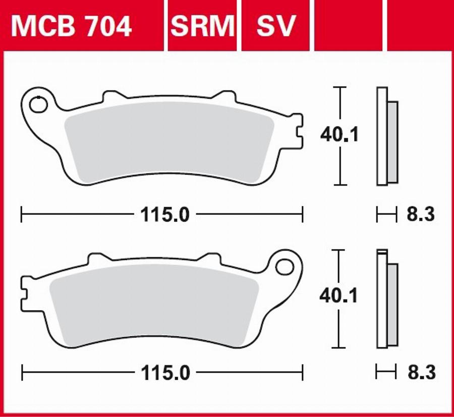 TRW MCB704SRM - Гальмівні колодки, дискові гальма autocars.com.ua