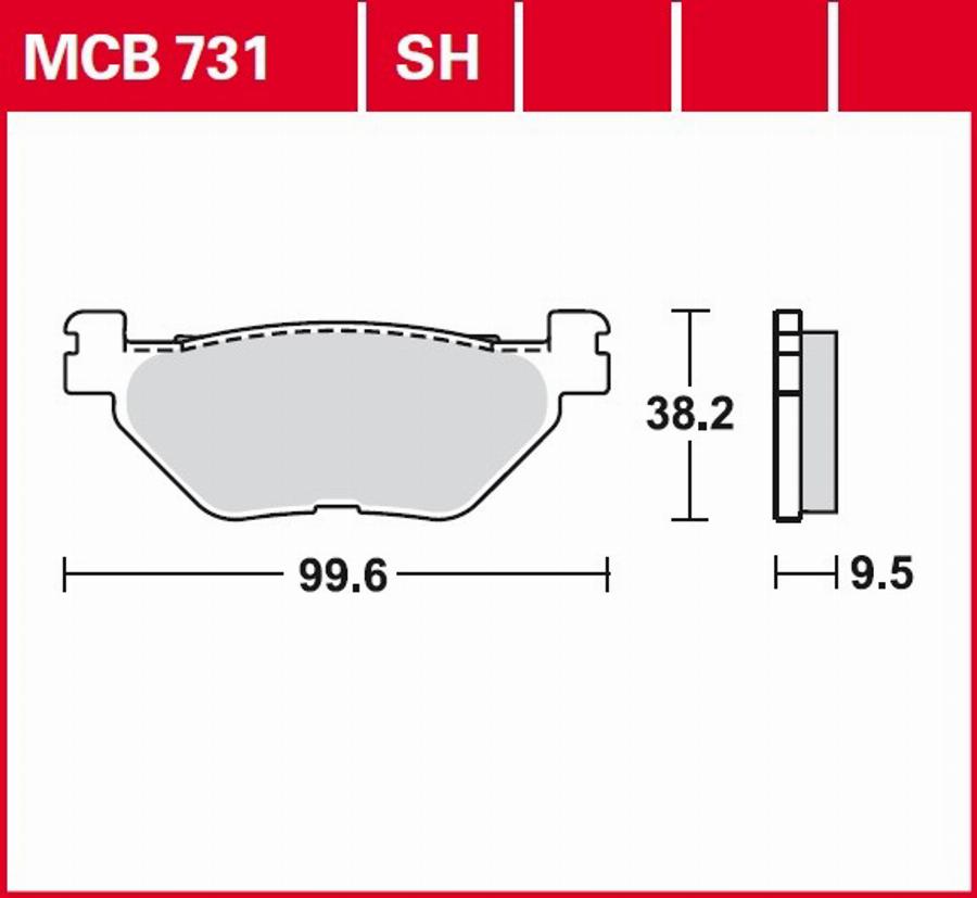 TRW MCB731SH - Гальмівні колодки, дискові гальма autocars.com.ua