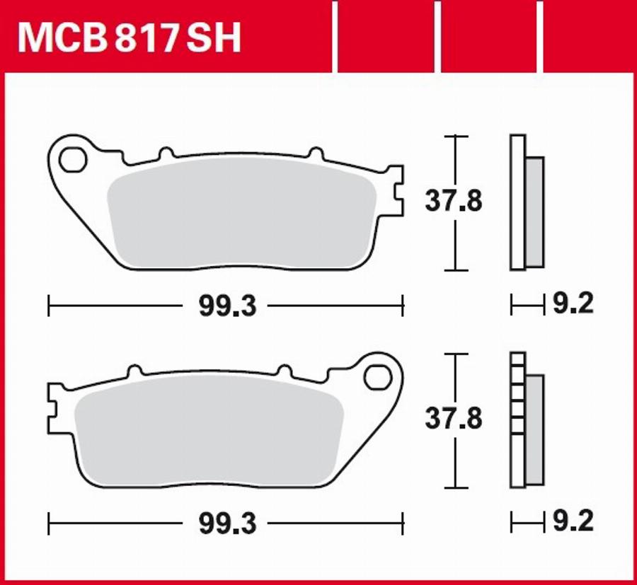 TRW MCB817SH - Гальмівні колодки, дискові гальма autocars.com.ua