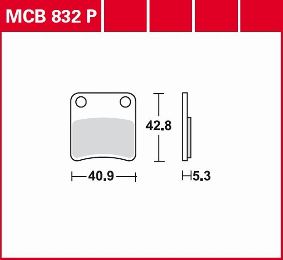 TRW MCB832P - Комплект тормозных колодок, стояночный тормоз avtokuzovplus.com.ua