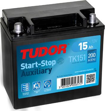 Tudor TK151 - Стартерна акумуляторна батарея, АКБ autocars.com.ua
