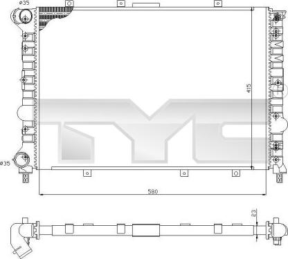 TYC 701-0001-R - Радіатор, охолодження двигуна autocars.com.ua