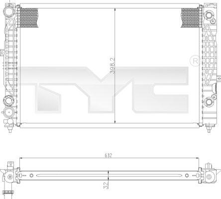 TYC 702-0009 - Радіатор, охолодження двигуна autocars.com.ua