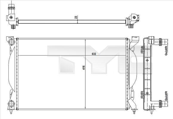 TYC 702-0012-R - Радіатор, охолодження двигуна autocars.com.ua