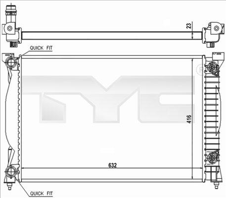 TYC 702-0014-R - Радіатор, охолодження двигуна autocars.com.ua