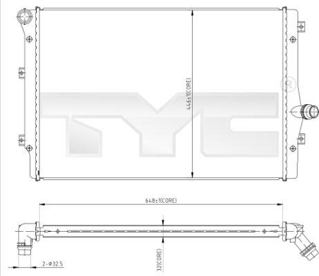 TYC 702-0024 - Радиатор, охлаждение двигателя avtokuzovplus.com.ua