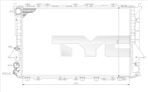 TYC 702-0027 - Радиатор, охлаждение двигателя avtokuzovplus.com.ua