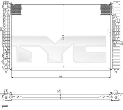 TYC 702-0034 - Радиатор, охлаждение двигателя avtokuzovplus.com.ua