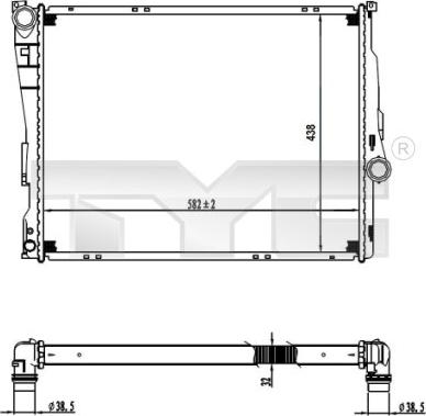 TYC 703-0006 - Радіатор, охолодження двигуна autocars.com.ua