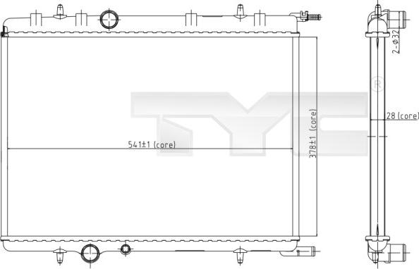 TYC 705-0066 - Радиатор, охлаждение двигателя avtokuzovplus.com.ua