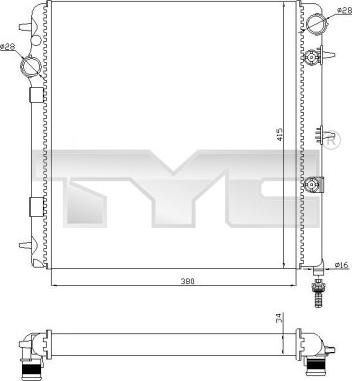 TYC 705-0071-R - Радиатор, охлаждение двигателя autodnr.net