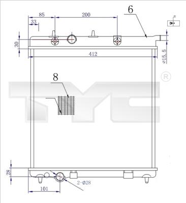 TYC 705-0072-R - Радиатор, охлаждение двигателя autodnr.net