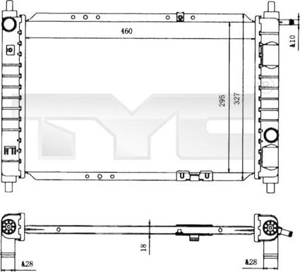 TYC 706-0004 - Радіатор, охолодження двигуна autocars.com.ua