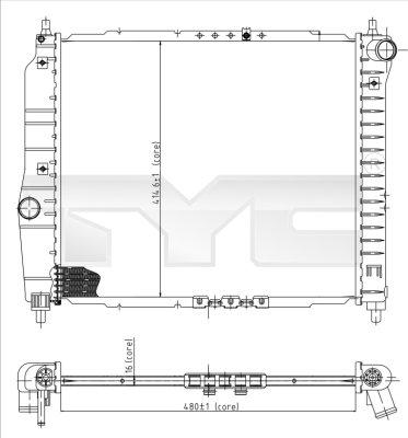 TYC 706-0021 - Радіатор, охолодження двигуна autocars.com.ua