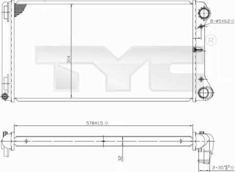 TYC 709-0002 - Радіатор, охолодження двигуна autocars.com.ua