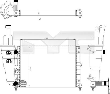 TYC 709-0004 - Радіатор, охолодження двигуна autocars.com.ua