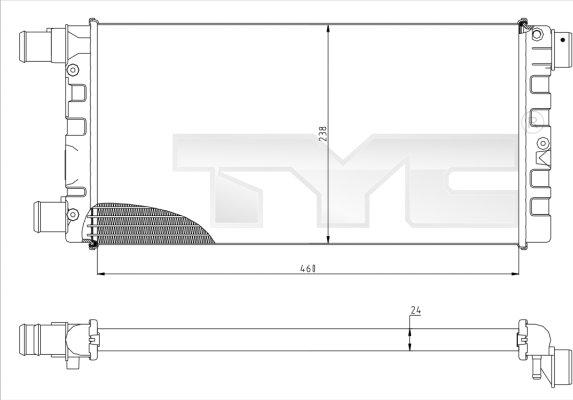 TYC 709-0008 - Радіатор, охолодження двигуна autocars.com.ua