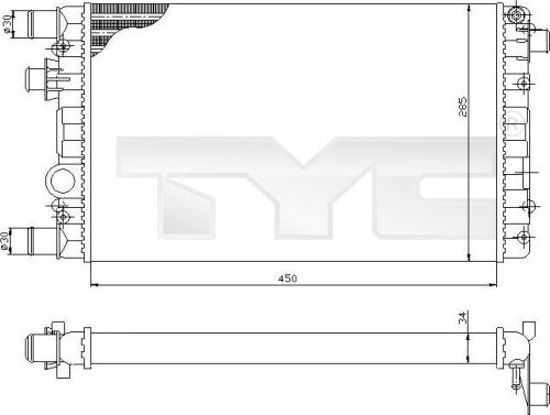 TYC 709-0012 - Радиатор, охлаждение двигателя avtokuzovplus.com.ua