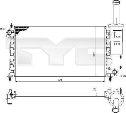 TYC 709-0013 - Радиатор, охлаждение двигателя avtokuzovplus.com.ua