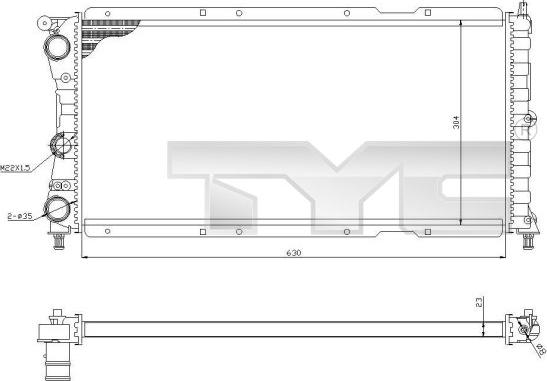 TYC 709-0017-R - Радіатор, охолодження двигуна autocars.com.ua