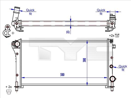 TYC 709-0024-R - Радіатор, охолодження двигуна autocars.com.ua