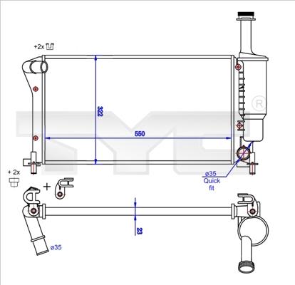 TYC 709-0025-R - Радиатор, охлаждение двигателя avtokuzovplus.com.ua