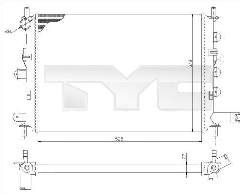 TYC 710-0034-R - Радіатор, охолодження двигуна autocars.com.ua