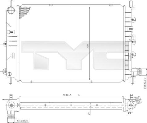 TYC 710-0035 - Радіатор, охолодження двигуна autocars.com.ua