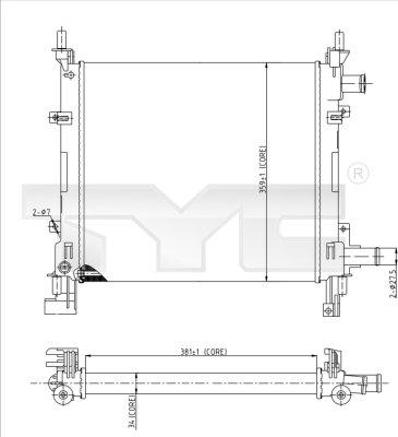 TYC 710-0042-R - Радіатор, охолодження двигуна autocars.com.ua