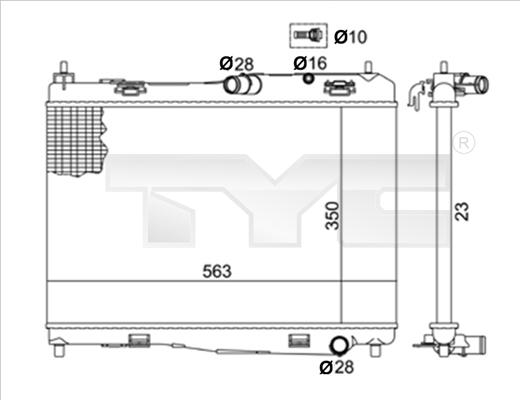 TYC 710-0059-R - Радіатор, охолодження двигуна autocars.com.ua