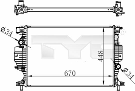 TYC 710-0060 - Радіатор, охолодження двигуна autocars.com.ua