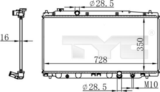 TYC 712-0053 - Радіатор, охолодження двигуна autocars.com.ua