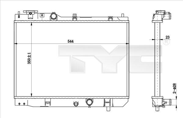 TYC 720-0001-R - Радіатор, охолодження двигуна autocars.com.ua