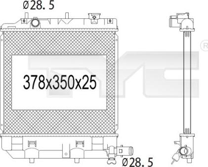 TYC 720-1003 - Радіатор, охолодження двигуна autocars.com.ua