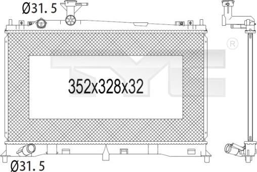 TYC 720-1004 - Радиатор, охлаждение двигателя avtokuzovplus.com.ua