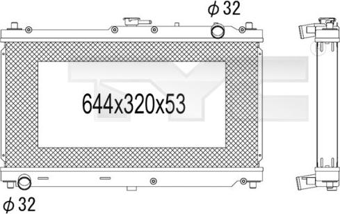 TYC 720-1005 - Радіатор, охолодження двигуна autocars.com.ua